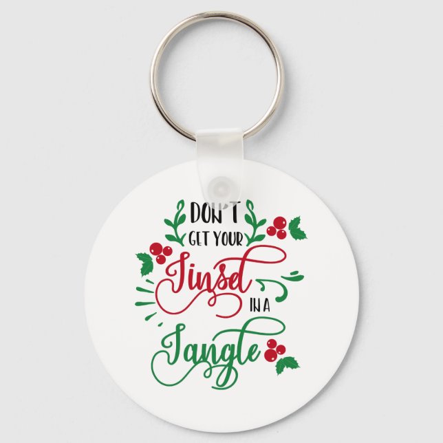 Fun Typography Christmas Key Ring (Front)
