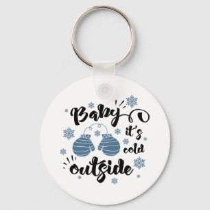 Fun Typography Christmas Key Ring