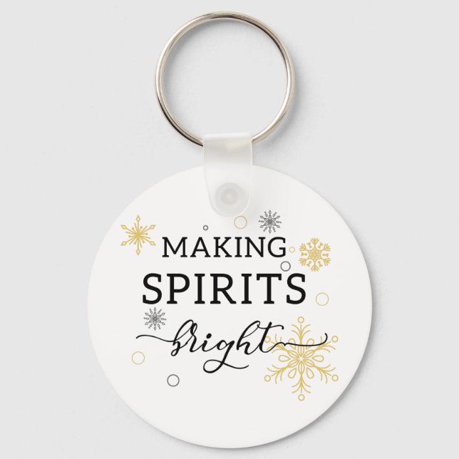 Fun Typography Christmas Key Ring (Front)