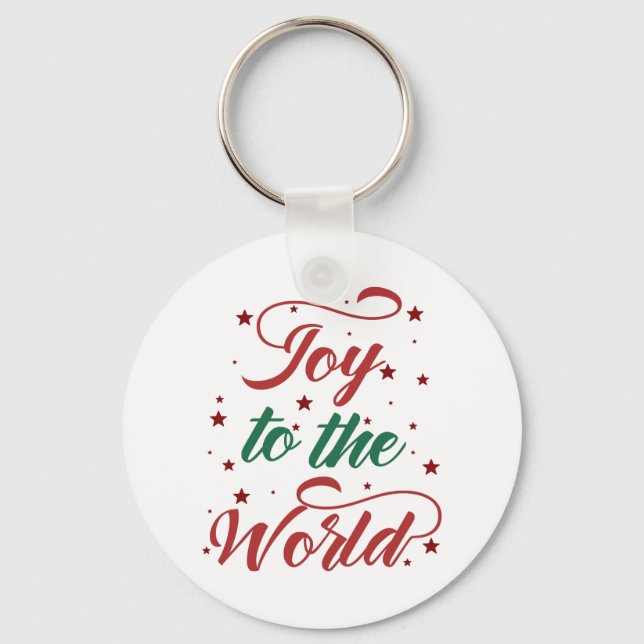 Fun Typography Christmas Key Ring (Front)