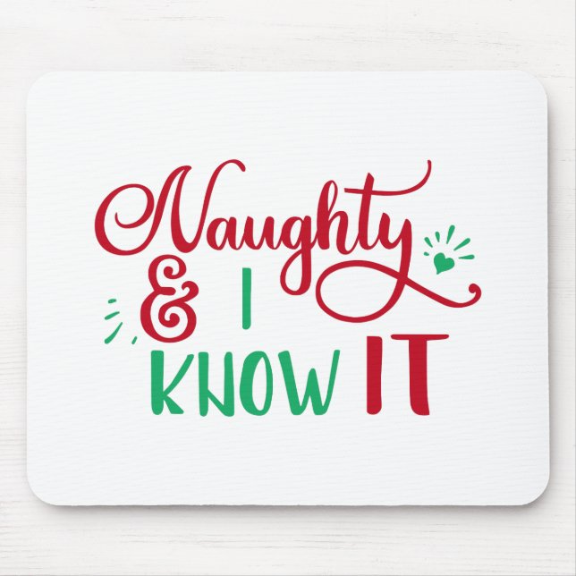 Fun Typography Christmas Mouse Mat (Front)