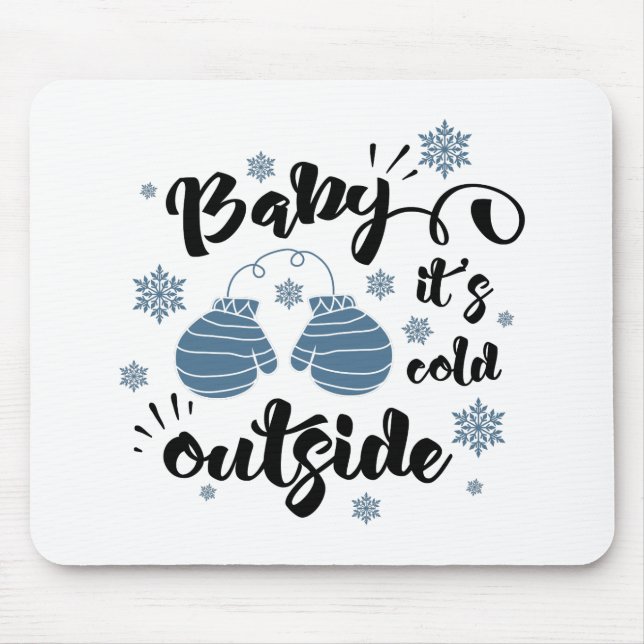 Fun Typography Christmas Mouse Mat (Front)