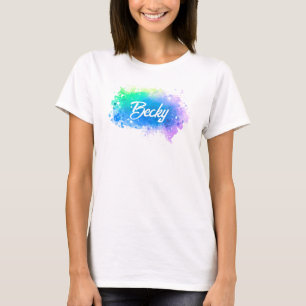 Fun Typography Pastel Blotch Background  T-Shirt