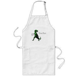 Fun Tyrannosaurus Rex drinking tea: A Tea-Rex… Long Apron