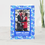Fun Ugly Hanukkah Sweaters Cute CUSTOM Holiday Card<br><div class="desc">Customise this card by adding your own photo and text over the cute background. Check my shop for more colours and designs or let me know if you'd like something custom. Thanks for shopping with me!</div>