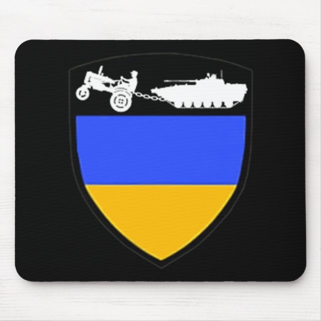 Fun Ukraine Farmer Tractor Towing Tank Meme  Mouse Mat (Front)