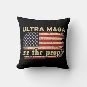 Fun Ultra Maga Vintage American Flag Ultra-Maga Re Cushion