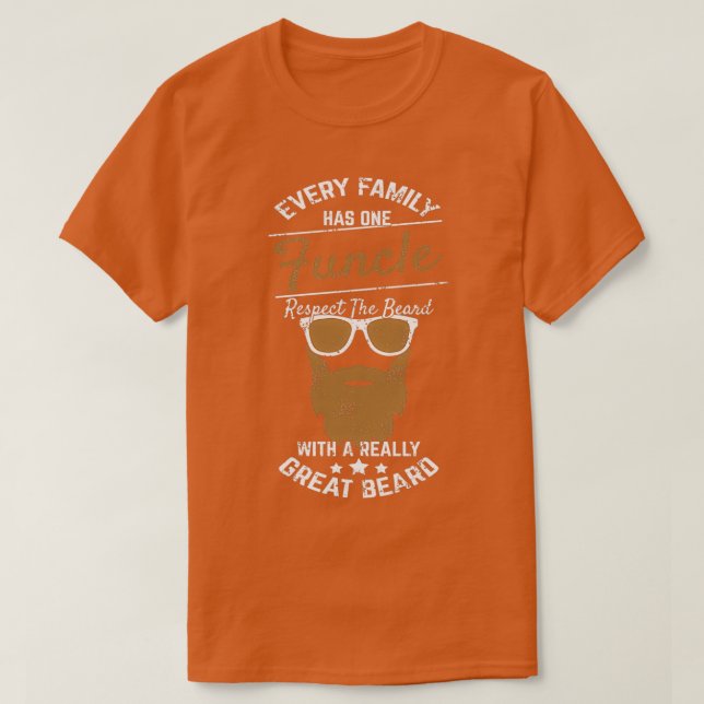 Fun Uncle Gift Funcle Shirt Respect The Beard The  (Design Front)
