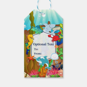 Fun under the sea kids birthday party gift tags
