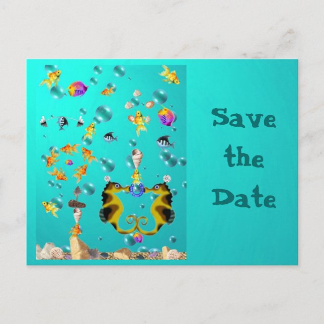 Fun Under the Sea, Save the Date Announcement Postcard (Front)