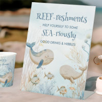 Fun Under the Sea Whale Baby Shower Buffet Table