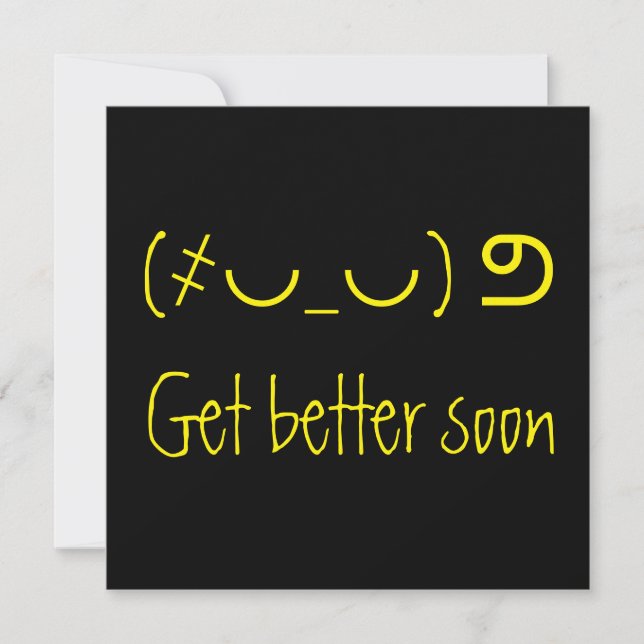 Fun unicode, get better soon card (Front)