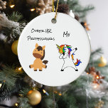 Fun Unicorn HR Human Resources Professional Ceramic Tree Decoration<br><div class="desc">This design may be personalized by choosing the customize further option. You may also transfer onto other items. Contact me at colorflowcreations@gmail.com or use the chat option at the top of the page if you wish to have this design on another product or need assistance. See more of my designs...</div>