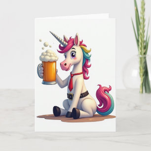 Fun Unicorn Party Time Card