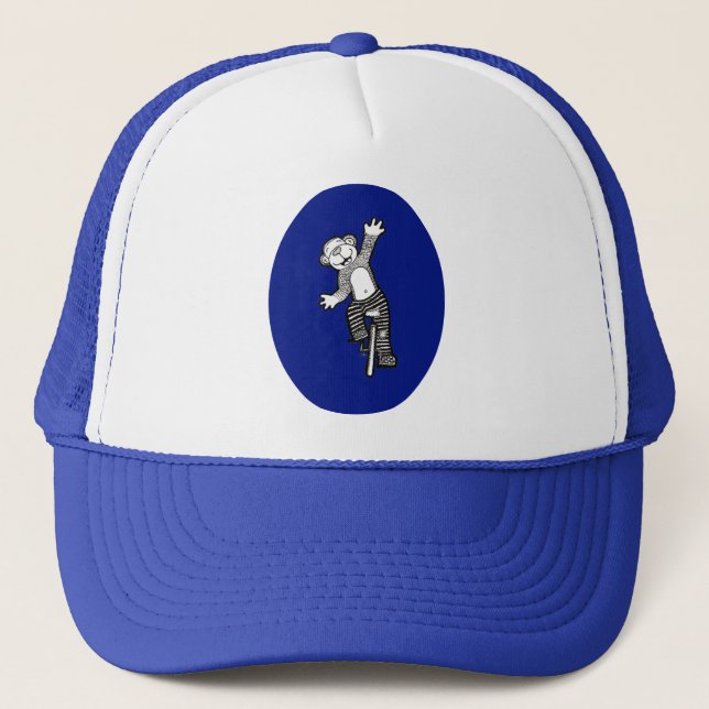 Fun Unicycle Monkey Trucker Hat (Front)