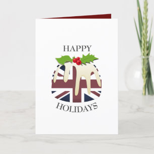 Fun   UNION JACK   Christmas Pudding Holiday Card