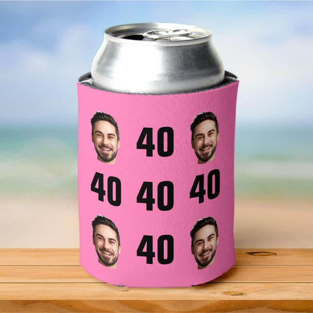 Fun Unique 40th Birthday Photo Cool Retro Can Cool Can Cooler (Creator Uploaded)