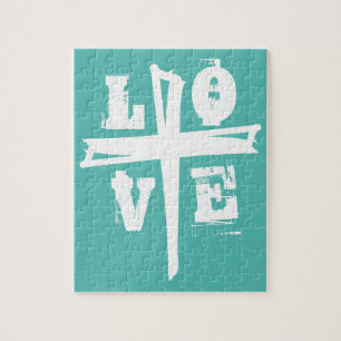 fun unique CROSS and LOVE Jigsaw Puzzle