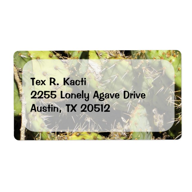 Fun Unique Photo Prickly Cactus Label (Front)