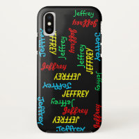 Fun Unique Repeating Names on Black, Personalised