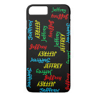 Fun Unique Repeating Names on Black, Personalised