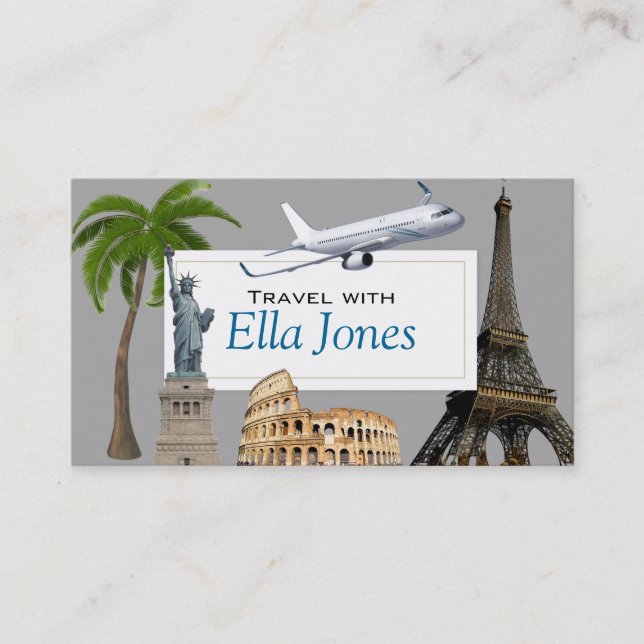 Fun Unique Travel Agent Business Card (Front)