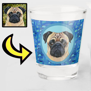 Fun Unique Your Pet Dog Puppy Custom Photo         Shot Glass