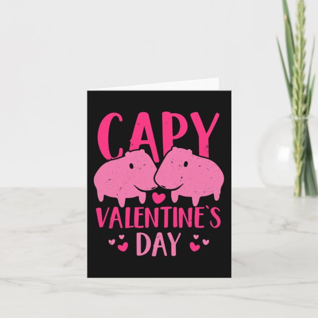 Fun Valentine Couple Capy Valentine's Day Capybara Card (Front)