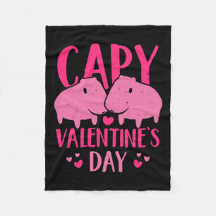 Fun Valentine Couple Capy Valentine's Day Capybara Fleece Blanket