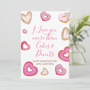 Fun Valentine Love More Than Doughnuts Cute Valent Thank You Card