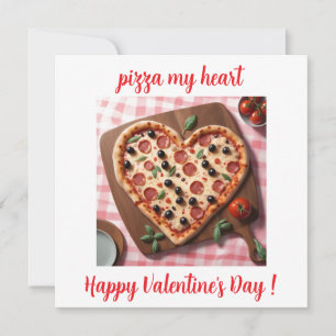 Fun Valentine Pizza Heart Italy   Holiday Card