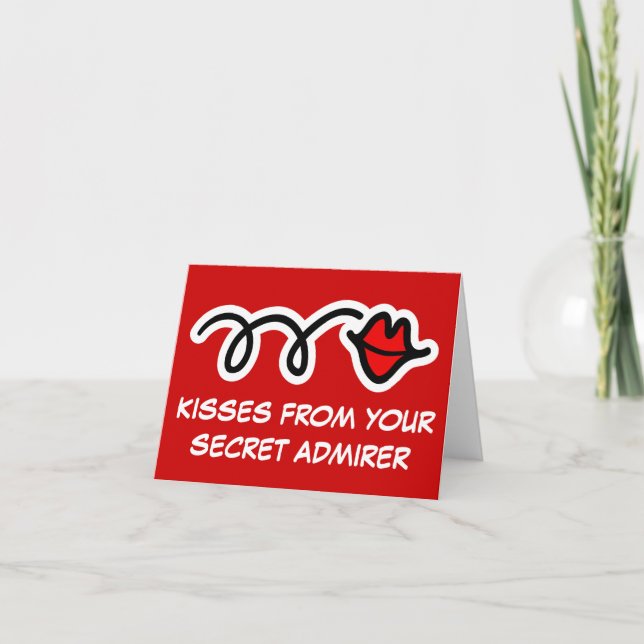 Fun Valentines Day Card | Kisses of secret admirer (Front)