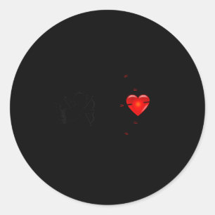 Fun Valentine's Day - Cud Heart &amp; Arrows Tee S Classic Round Sticker