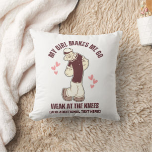 Fun Valentines Day POPEYE Weak At The Knees Cushion
