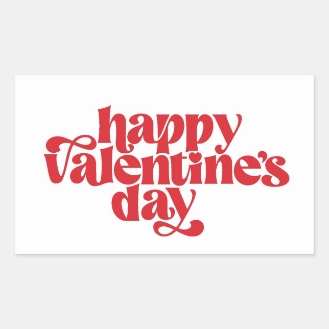 Fun Valentine's Day typography design Rectangular Sticker (Front)