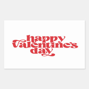 Fun Valentine's Day typography design Rectangular Sticker