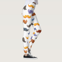 Fun various colourful moustache pattern