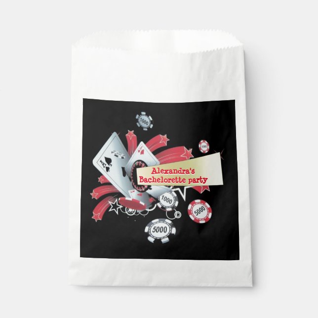 Fun Vegas poker casino chip bachelorette party Favour Bags (Front)