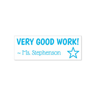 Fun "VERY GOOD WORK!" Teacher Rubber Stamp