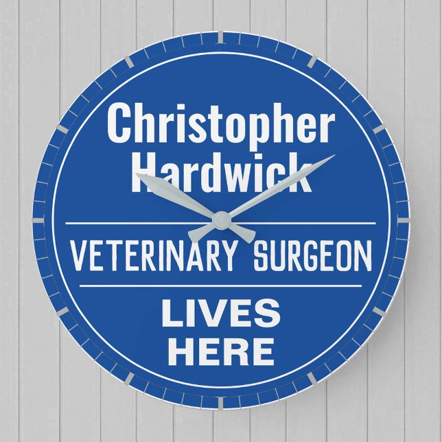 Fun Veterinary Surgeon Wall Plaque Style Large Clock (Creator Uploaded)