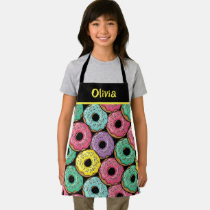 Fun Vibrant Glazed Doughnuts Apron