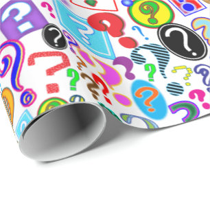 Fun Vibrant Pattern of Question Marks Wrapping Paper