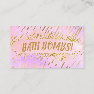 Fun Vibrant Pink And Gold Handmade Bath Bomb Business Card