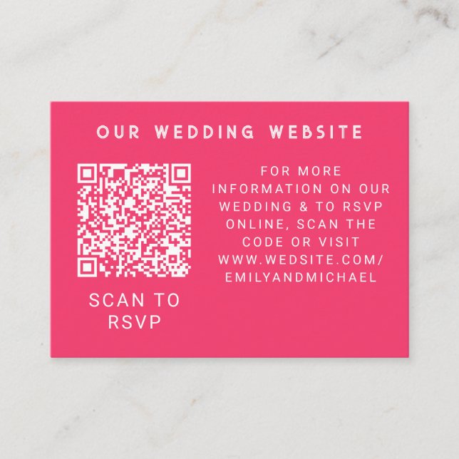 Fun Vibrant Violet Fuchsia Floral Enclosure Card (Front)