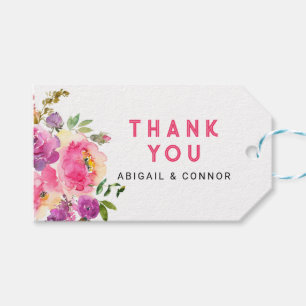 Fun Vibrant Violet Fuchsia Floral Gift Tags