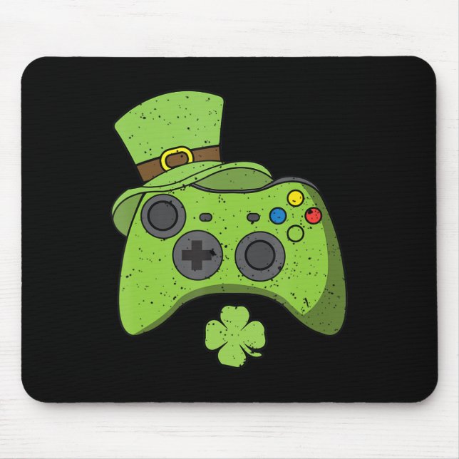 Fun Video Game Console St Patricks Day Kids Gamers Mouse Mat (Front)