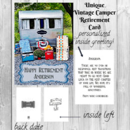 Fun Vintage Camper Trailer Happy Retirement Card