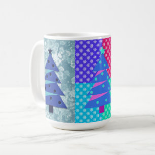 Fun Vintage Christmas Tree Art Mug