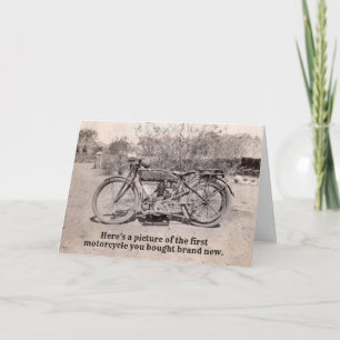 Fun Vintage Classic Motorcycle Rider Birthday Card