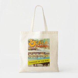 Fun Vintage Ocala Florida Tourist Boats Tote Bag